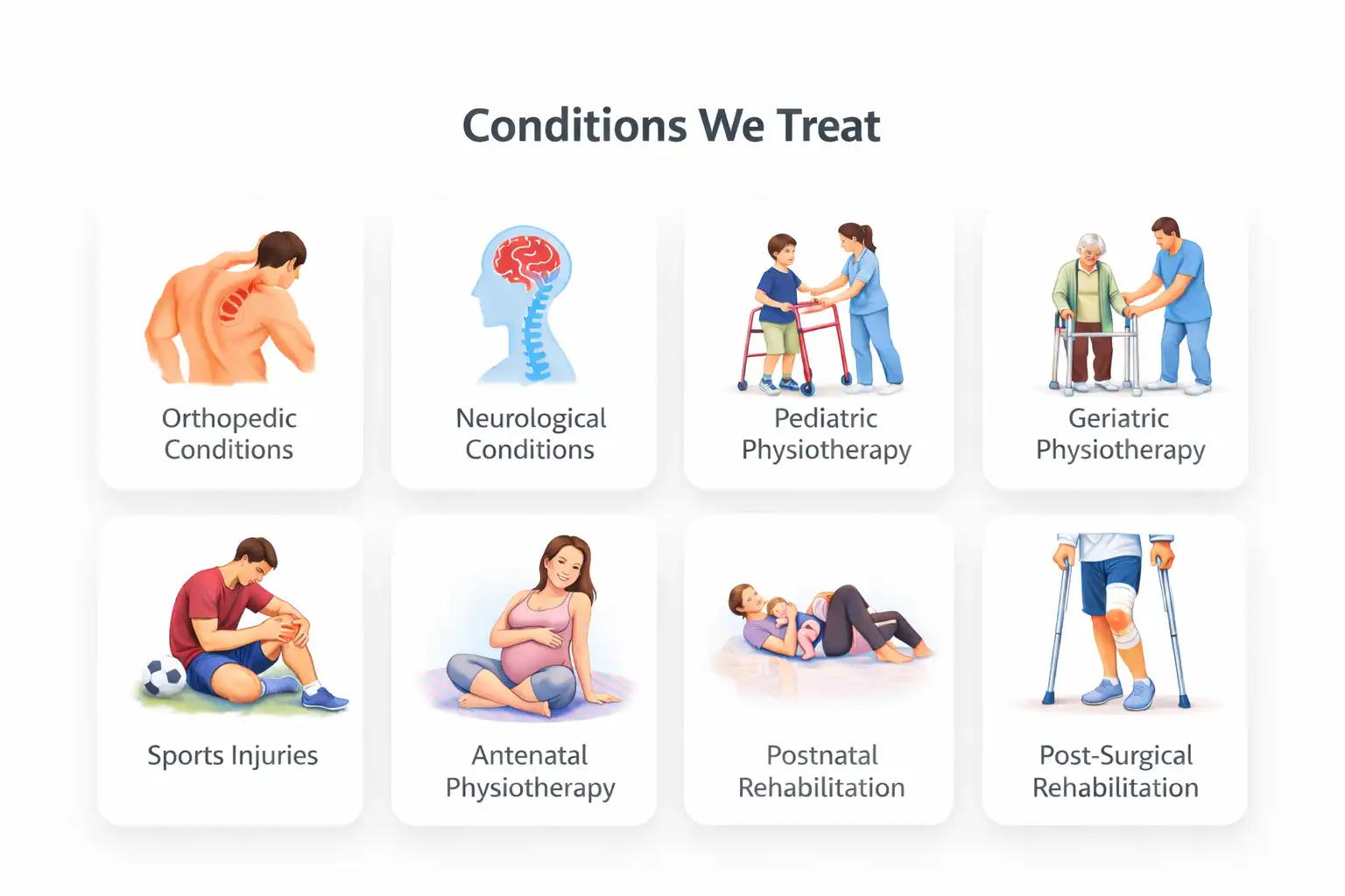 Physiotherapy conditions treated at Healing Hands